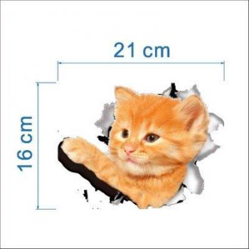 3D Katzen Badezimmer Aufkleber