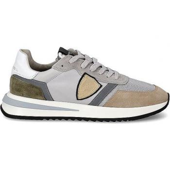 Philippe Model Italian Logo Patch Sneakers Gray male Size 7 UK