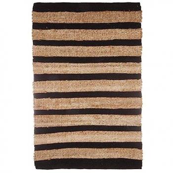 Tapis décoratif en jute et coton à motifs 60 x 90 cm