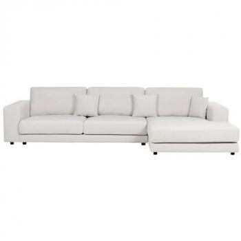 Beliani Elegantes Cremeweißes Sofa mit Chaiselongue