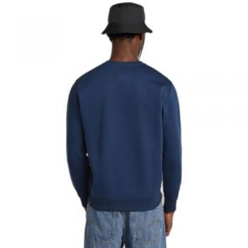 G-Star Raw Premium Core Herren Sweatshirt mit Rundhalsausschnitt und Logo-Stitching, Größe M, Dunkelblau