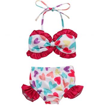 Bikini Halter con Pantalón de Volantes