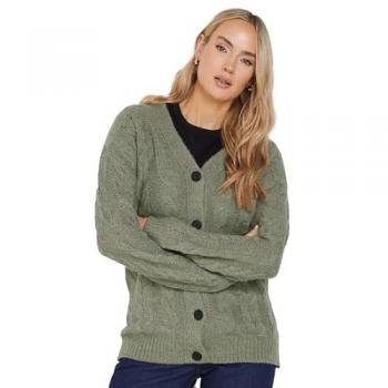 Long Tall Sally Tall Cable Knit Cardigan – Light Green, Women’s 18-20