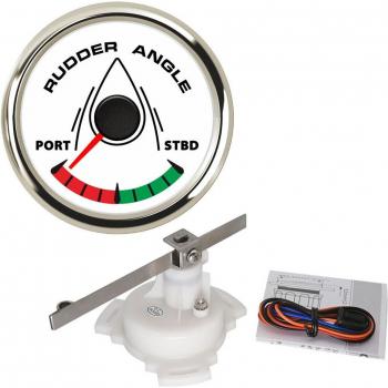 52mm Rudder Position Indicator with Sensor, Waterproof, 0-190 Ohm, 8 Color Backlight, 12V/24V
