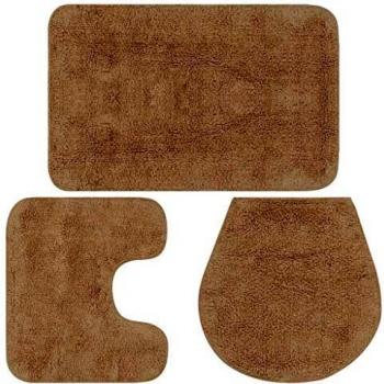 Vidaxl Beige Fabric Bathroom Mat Set (3 Pieces)