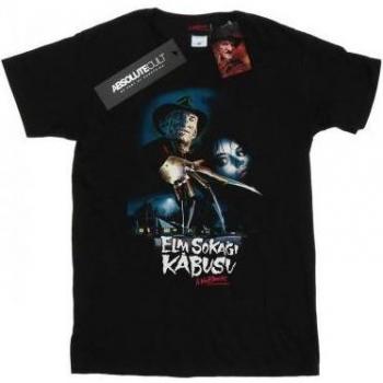 T-shirt boyfriend noir en coton pour femmes A Nightmare On Elm Street