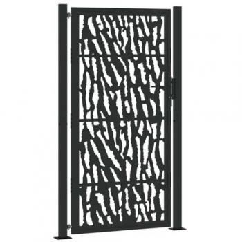 VidaXL Steel Garden Gate Black 105x180 cm