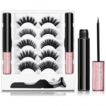 Reusable Magnetic Lash Set with Dual Eyeliner Bottles