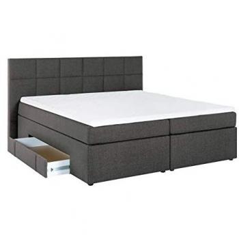 Boxspringbett Andybur Anthrazit 160x200 cm H2/H3 mit Bettkasten