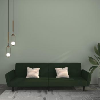 2-Seater Dark Green Velvet Sofa Bed
