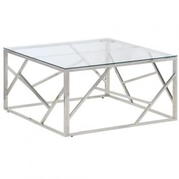 Basse Vidaxl Argenté Acier inox & Verre de protection