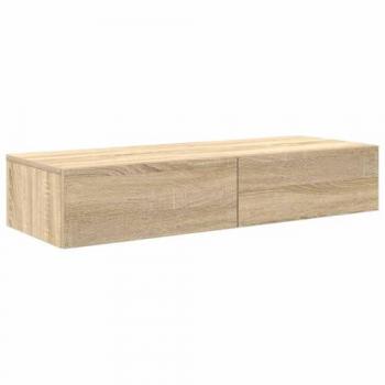 Mobiletto portaoggetti a parete finitura sonoma, truciolato, dimensioni 100x36x19 cm