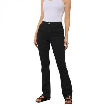 Long Tall Sally Schwarze Bootcut Jeans mit weitem Bein – Damen