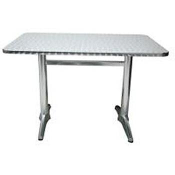 Table de jardin aluminium plateau acier coloris alu