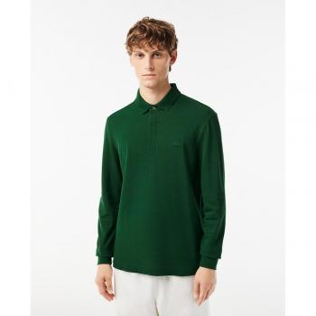 Chemise polo manches longues vert foncé Lacoste