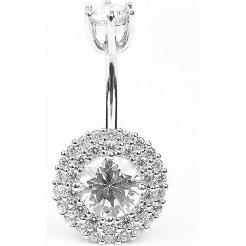 Accessoire de nombril en argent 925 à double extrémité en zircon cubique