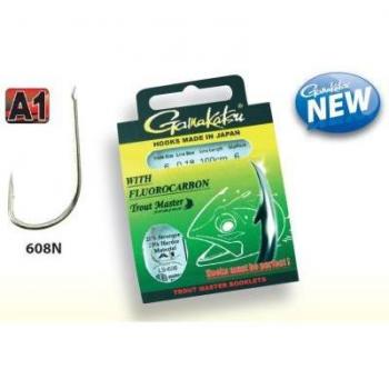 Gamakatsu Forellen Vorfachhaken LS-608N Fluorocarbon 200cm Gr.8