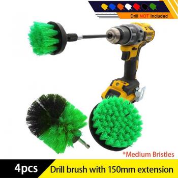 4pcs Cleaning Brush Set for Drill with Extension for Kitchen