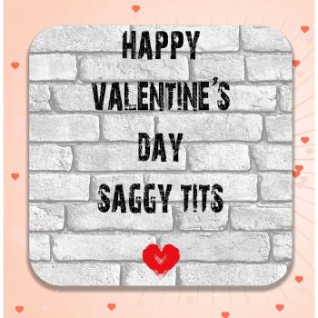 Valentines‑Witz: Rude Getränkeuntersetzer “Schlaffe Tits”