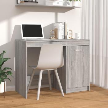 Desk Smoked Oak 100x50x76 cm vidaXL Engineered Wood