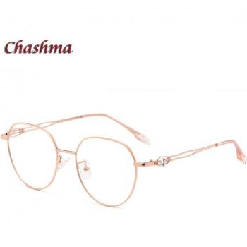 Women's Chashma Round Frame Prescription Glasses with Blue Light Filtering