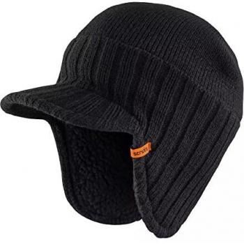 One-Size Men's Black Peaked Beanie Hat by Scruffs