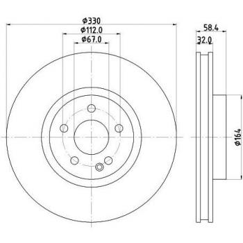 HELLA PAGID 8DD 355 123-501 Brake Disc