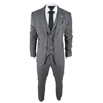 TruClothing Herrenanzug Grau mit kariertem Design