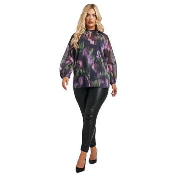 Curved Blue/Purple Crochet Trimmable Blouse – Women’s Size 16