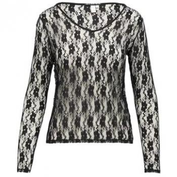 QS V-Ausschnitt Langarmshirt aus Spitze