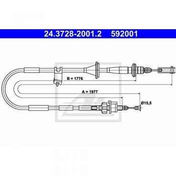 ATE Cavo di Azionamento Frizione 24.3728-2001.2