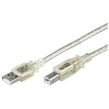 Microconnect USB 2.0 A-B 1 Meter Male-Male USB Cable Transparent