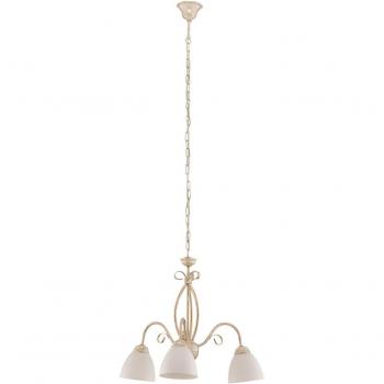 Lamkur Pendant Light Adelle, multi-arm with glass shades, white (3 x E27)