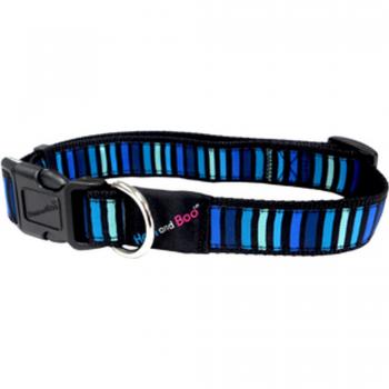 Hem & Boo Adjustable Dog Collar, Black/Blue, Medium