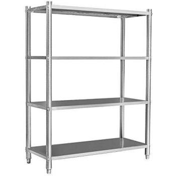Vorratsregal Gastro 155x120x45cm, Edelstahl V2A Regalsystem von Wiltec, Küche/Werkstatt/Keller geeignet