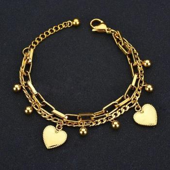 Adornos de Amor Pulsera Multicapas de Acero