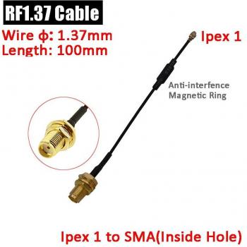 10cm RF1.37 Pigtail Cable Ipex 1/MMCX to SMA/RP-SMA for RC Models
