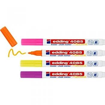 Edding 4085 4-4085-4-1NEON Kreidemarker Himbeer, Neongelb, Neonorange, Neonpink 1 mm, 2 mm