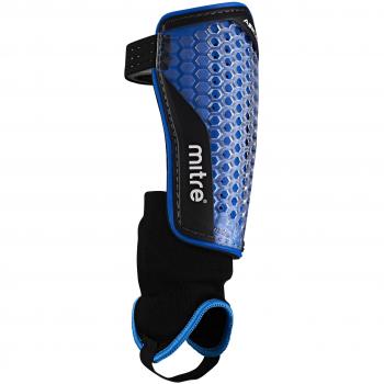 Football Shin Guard Ankle Protector, Mitre Aircell Power, Blue/Black, X-Large