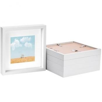 Set of 5 White 3D Box Frames