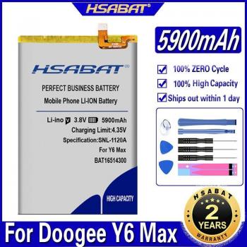 Batería para Doogee Y6Max HSABAT, 5900mAh, modelo BAT16514300