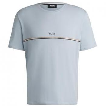 BOSS Homewear Hombres L – Camiseta de Pijama en Algodón Azul