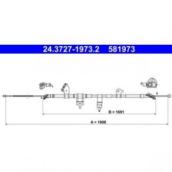 ATE Bremsseil hinten links 24.3727-1973.2