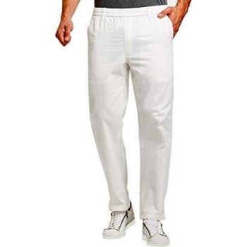 JustSun Casual White Trousers with Elastic Waist