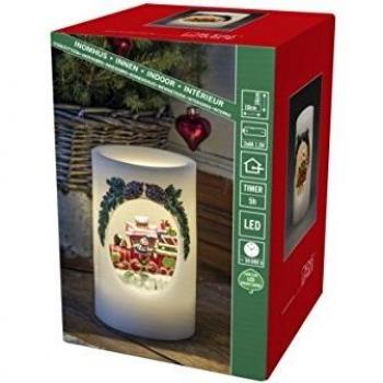 Konstsmide LED Wax Christmas Candle Snowman in a Train