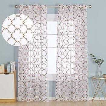 Deconovo Tende Salotto 140x280 cm in Voile Arancio