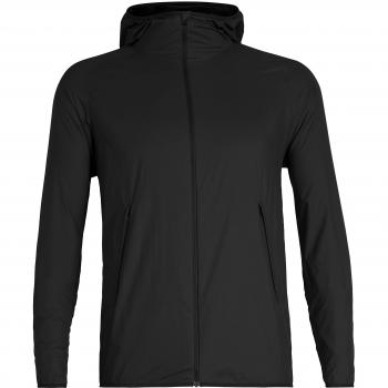 Coril­ois II Herrenwindjacke von Icebreaker – Schwarze Kapuzen‑Version – XXL