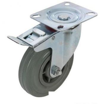 Fixman 663584 Non-Marking Rubber Swivel Castor 125 mm with Brake 100 kg