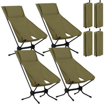 Piazzola Pieghevole Woltu 4 in 1 – Campeggio e Pesca (Verde)