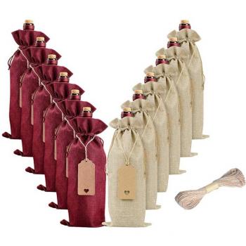 Burlap Weinverpackungstaschen